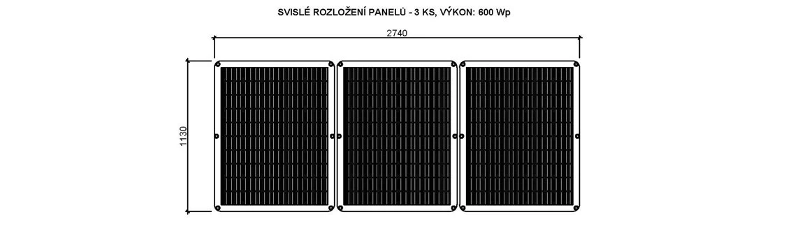Svislé rozložení 3 panelů, outline