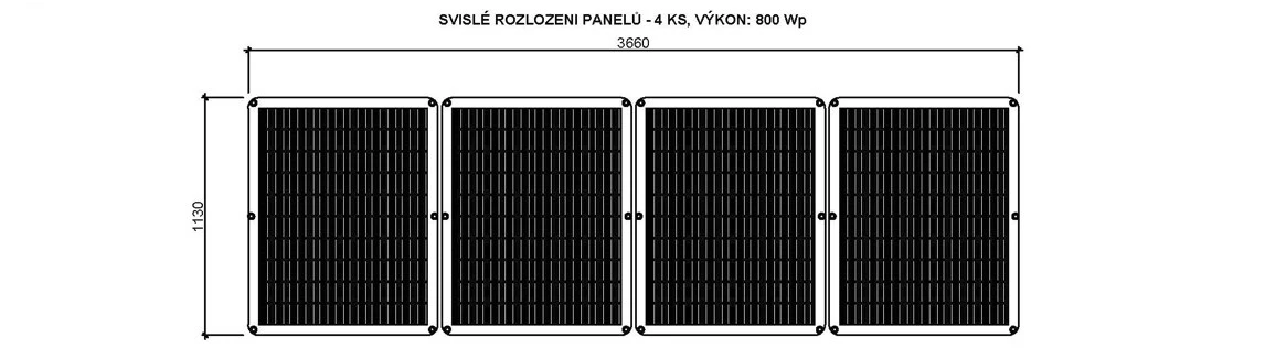 Svislé rozložení 4 panelů, outline